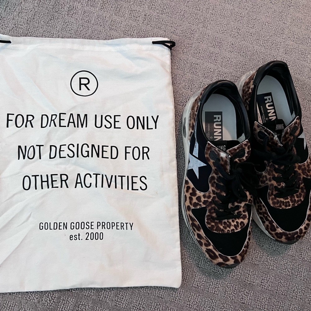 Golden Goose Leopard Print Runner - Size 38